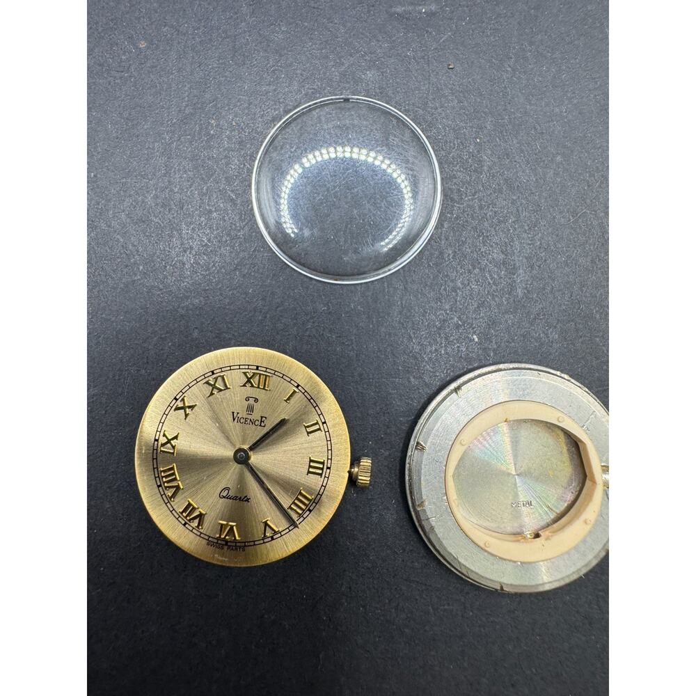 Vintage Vicence Milor Italian Quartz Swiss Watch Yellow Gold Case Movemnt